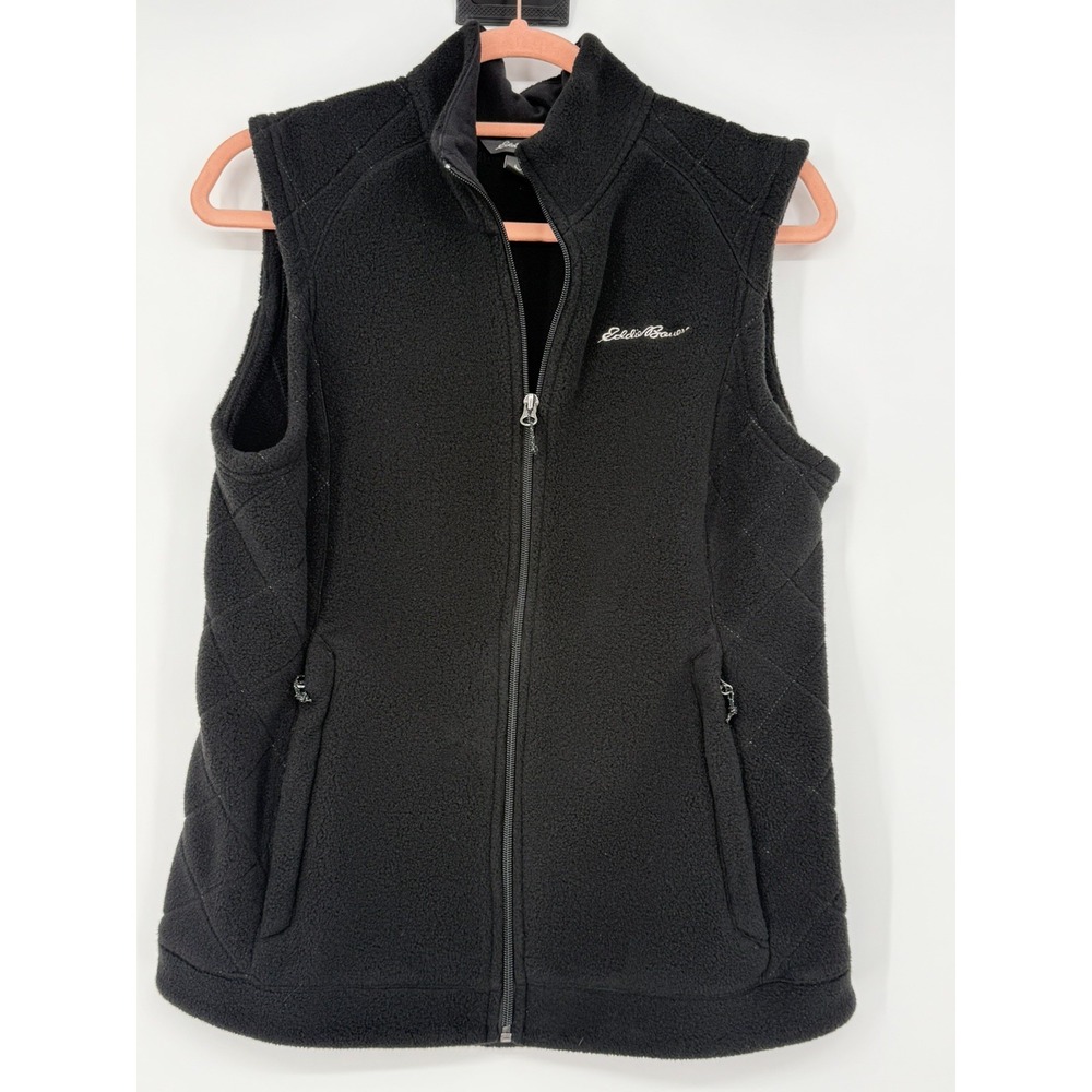 Eddie Bauer Women's Black Fleece Vest Medium
